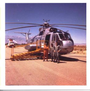 CH-3 on ramp at Bishop, CA. airport