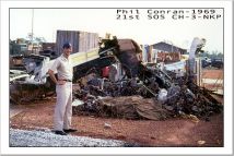 Crashed HH-3E At NKP with John Holt, John Holt photo