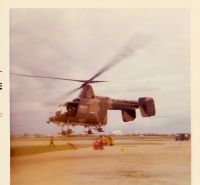 HH-43 takeoff from pad at Udorn, Thailand 1972