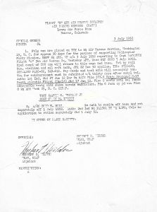orders to go on First TransAtlantic Helicopter Flight, Grady M. Truitt